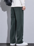 Daily Wear Casual Elastic Waist Loose Fit Straight Leg Pants for Men