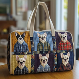 Patchwork French Bulldog Print Duffle Bag