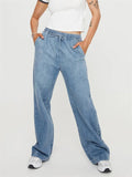 Elastic Waist Drawstring Casual Jeans for Ladies