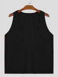 Men's Sexy Solid Color Deep V Neck Sports Vest Sleeveless Shirt