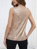 Women's Summer Sexy V-Neck Sequined Sleeveless Shirt