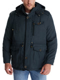 ‌Men's Hooded Military Style Outdoor Thermal Lined Coat with Multiple Pockets‌