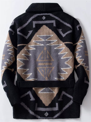 Men's Winter Heavy Industry Jacquard Button Up Cardigan Sweaters