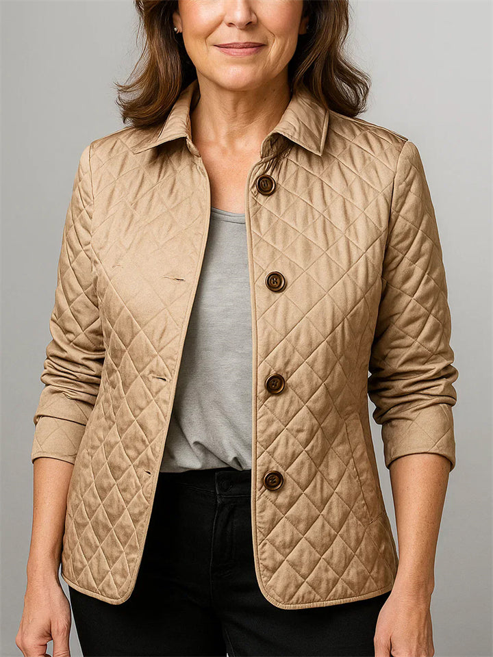 Women's Trendy Solid Color Lapel Single Breasted Quilted Jackets