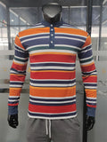 Men's Contrast Color Stripe Long Sleeve Henley Shirts