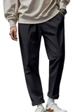 Men's Solid Color Comfy Quick-drying Drawstring Straight Trousers