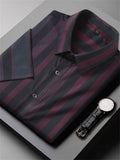 Men's Stylish Plus Size Button Up Striped Shirts