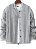 Casual Men's Jacquard Stand Collar Baseball Jackets