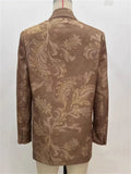 Women's Autumn Plants Printed Single Breasted Suit Collar Coats