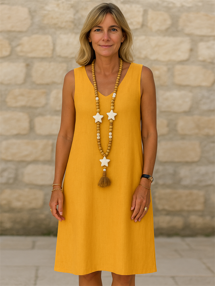 Vintage V-neck Sleeveless Summer Dresses for Women