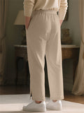 Men's Casual Solid Color Twisted Jacquard Drawstring Trousers