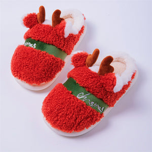 Christmas Warm Fluffy Slip-on Lovely Deer Slippers