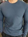Men's Autumn Winter Long Sleeve Ribbed Knit Shirt Casual Daily Wear