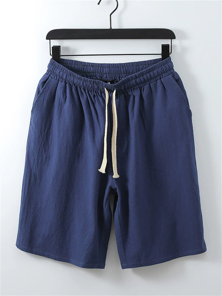 Plus Size Men's Summer Comfy Retro Solid Color Casual Shorts