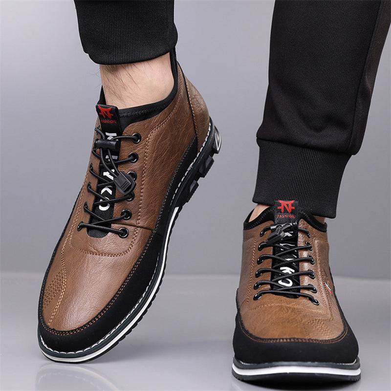 Men's Casual Faux Leather High-tops Flats Shoes
