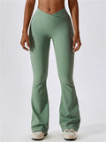 Women's Solid Color Sporty Flared Yoga Pants