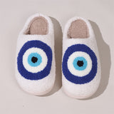 Winter Closed Toe Evil Eyes Indoor Plush Slippers