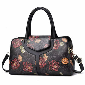 Women's Vintage Attractive Flower Print Design Handbags