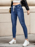 Slim Fit Bouncy Denim Trousers for Ladies