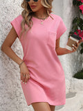 Women's Casual Solid Color A-Line Knee Length Short Sleeve Dress