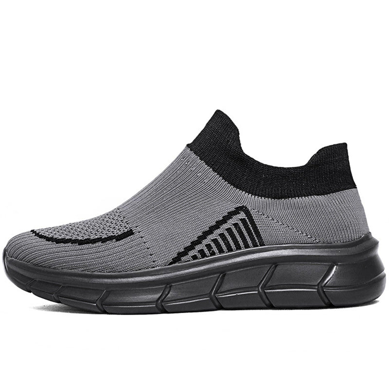 Male's Lightweight Flying Woven Mesh Contrast Color Slip-Ons Sneakers