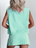 Women's Casual Athletic Sleeveless Cotton Tank Top & Skort Sets