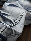 Men's Funky Vintage Distressed Straight Leg Jeans