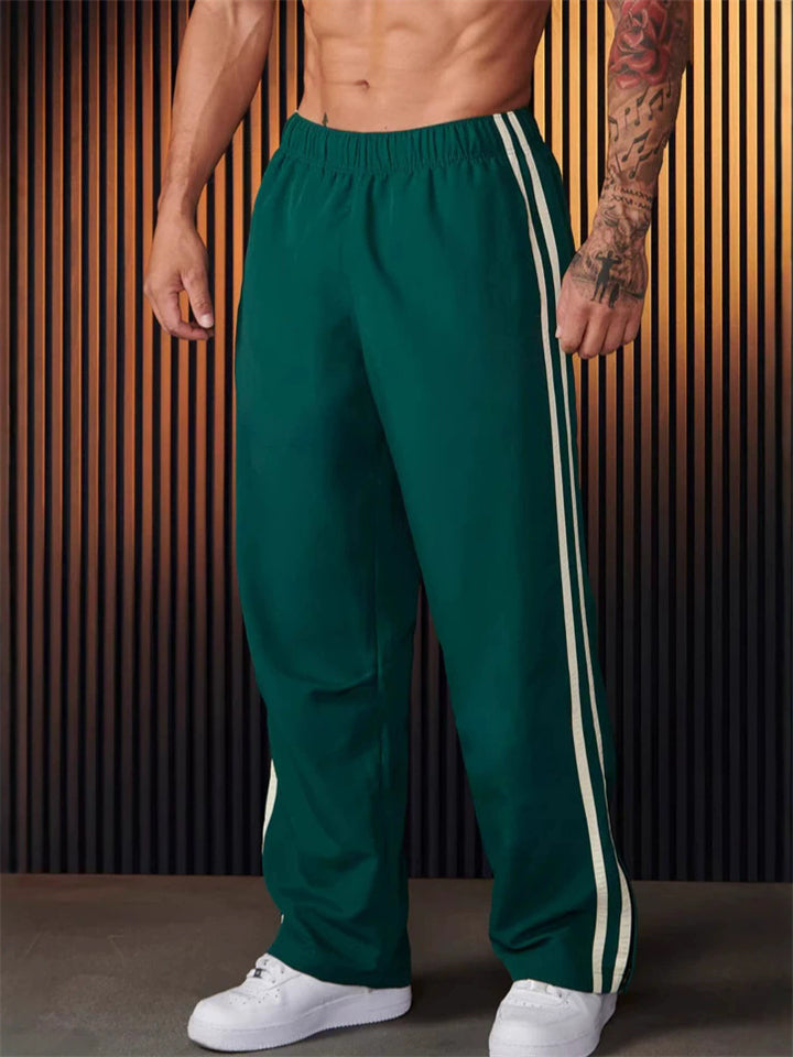 Men's Casual Side Striped Elastic Waist Sports Trousers