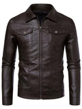 ‌Men's Autumn Casual Stylish Motorcycle Style‌ Faux Leather Jackets