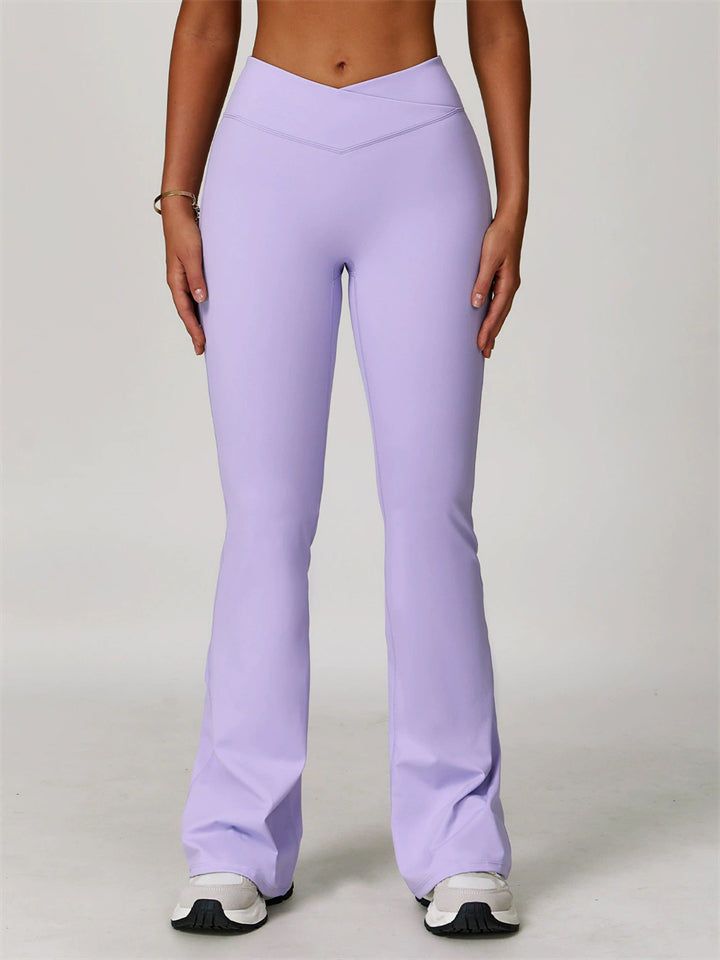 Women's Tummy Control Buttock Lifting Flared Workout Fitness Sports Pants