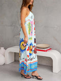 Lovely Cartoon Printed Women's Back Tie-up Dress