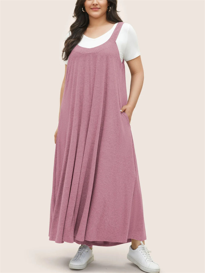 Women's Casual Solid color Wide Leg Overall Jumpsuit