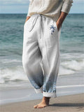 Men's Beach Coconut Tree Print Summer Casual Pants