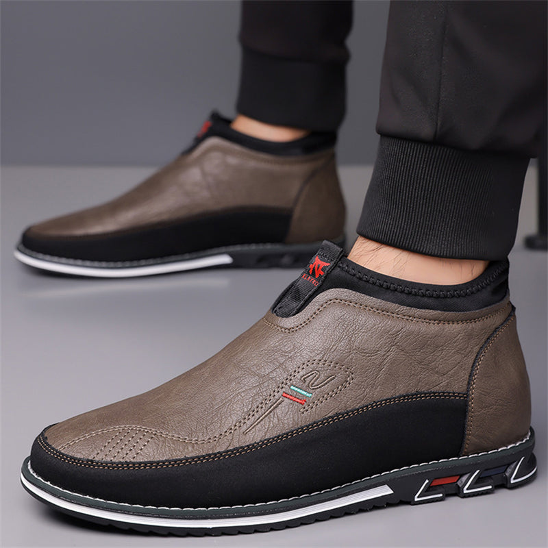 Men's Contrast Color Casual High Top Slip-ons Shoes