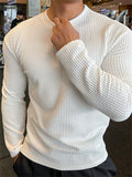 Men's Autumn Winter Long Sleeve Ribbed Knit Shirt Casual Daily Wear