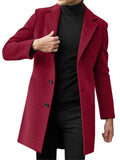 Men's Winter Single Breasted Mid-length Slim Fit Long-sleeved Overcoat Coats
