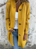 Women's Simple Solid Color Single Breasted Mid Length Cardigan Sweaters