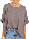 Summer Candy Color Women's Round Neck Short Sleeve T-shirt