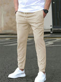 Men's Slim Fit Casual Drawstring Spring Cropped Pants