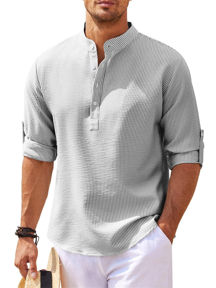 Men's Fashion Comfortable Half Sleeve Vacation Henley Shirts