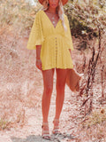Sexy V Neck Wide Sleeve Waisted Mini Dress for Women