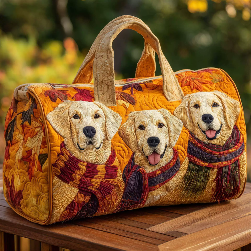 Cute Dog with Scarf Print Duffle Bag for Women
