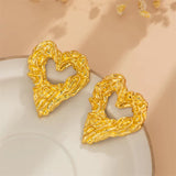 Vogue Metal Love Heart Stud Earrings for Women