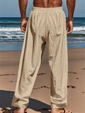 Men's Comfy Linen Casual Loose Fit Drawstring Beach Trousers