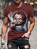 Men's Stylish Chucky Print Streetwear Round Neck Short Sleeve T-Shirts