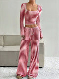 Women's Stylish Comfy Slim Fit Striped Matching Set