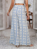 Women's Boho Holiday Style Printed Drawstring Wide Leg Pants