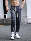 Men's Straight Leg Mid-Rise Drawstring Leisure Pants