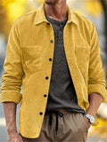 Men's Autumn Corduroy Long-sleeved Casual Pocket Lapel Jackets