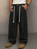 ‌Men’s Streetwear Loose Fit Stylish Drawstring Cargo Trousers with Pockets